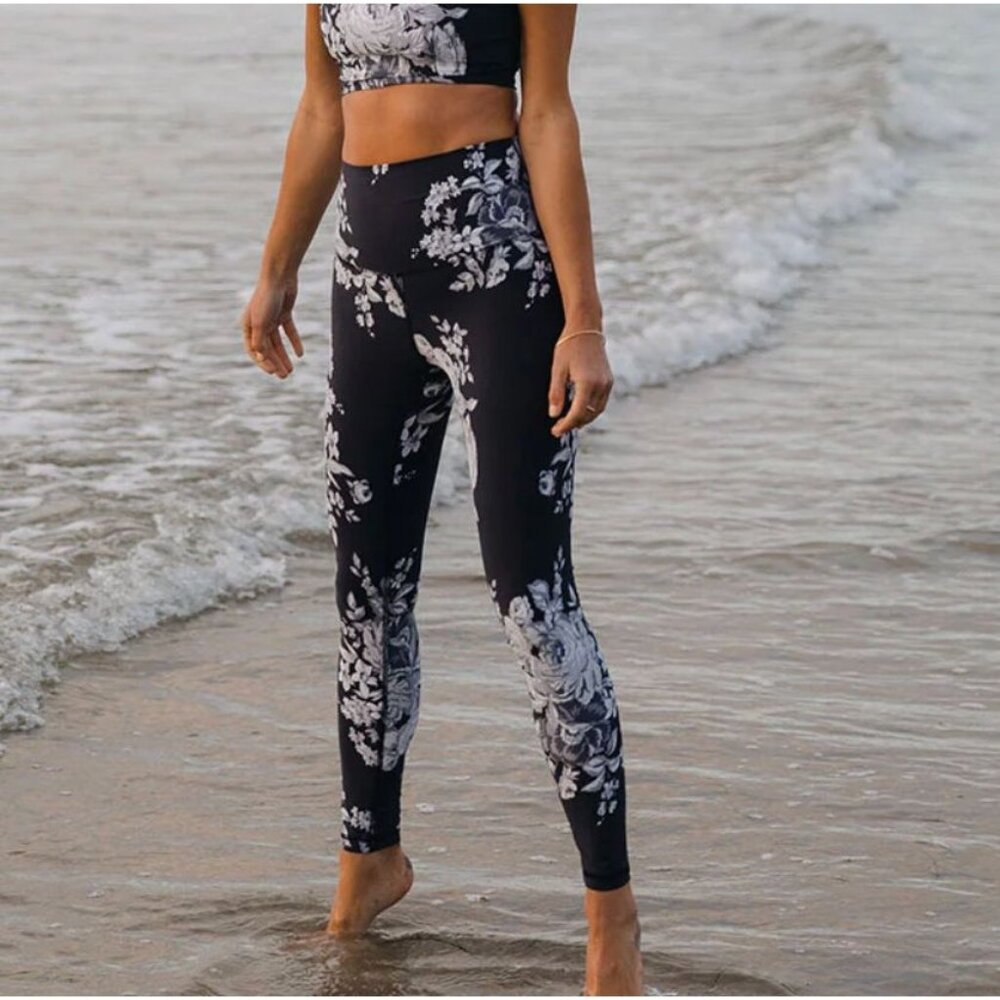 ALBION intention compression high waisted leggings in antiqua slate size XS